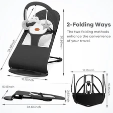 Baby Bouncer, Baby Bouncer Folding Bouncer Seat Chair for Babies 0-18 Months