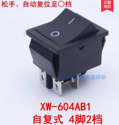 ZGCY XW-604 4-pin 2-position 20A 250VAC Boat Schalter Automatic Reset Black