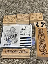 Variety of rubber stamps- includes stamps for new baby