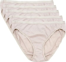 5 Pk Fruit of the Loom Signature Ultra Soft Cotton 60/40 Bikini BEIGE Sz- 7