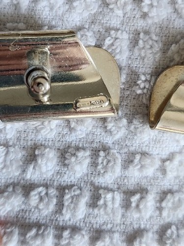 925 Sterling Silver Pierced Earrings folded Statement 1.5" - Picture 4 of 12