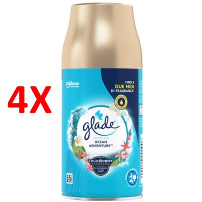 4 X Glade Automatic Spray Ricarica Ozean Abenteuer 269 Ml