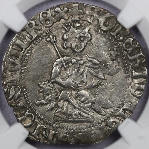 (1309-43) Italy Silver Gigliato Naples, Robert D' Anjou - NGC AU 58