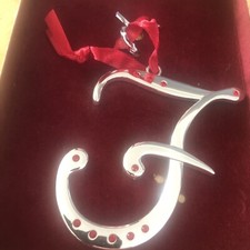 Harvey Lewis Christmas Ornament Letter F With Crystals From Swarovski Guc