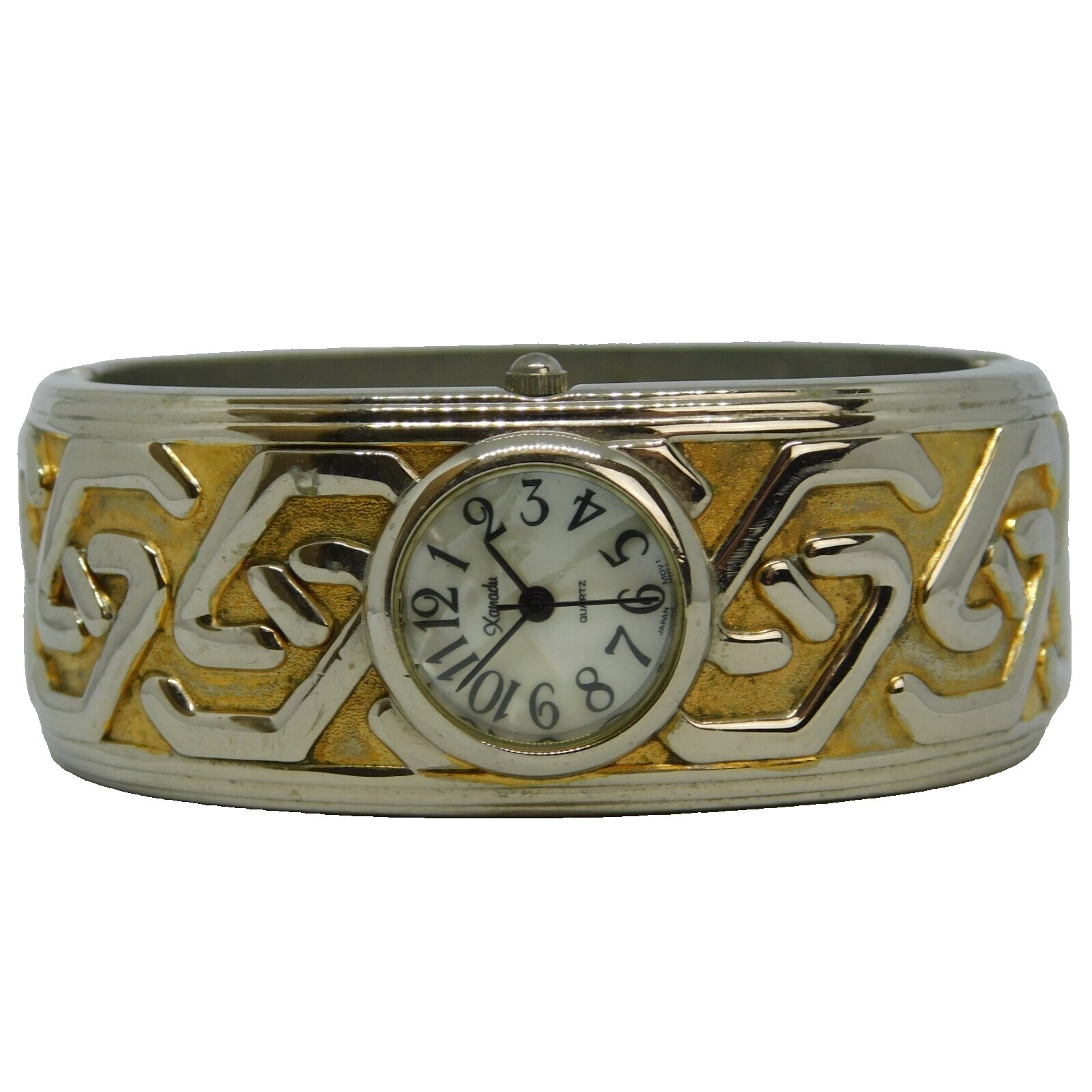 Xanadu Silver Tone Watch Chain Maiel Bracelet Xanadu Quartz Abalone Wrist Watch for sale at auction on  main image 3