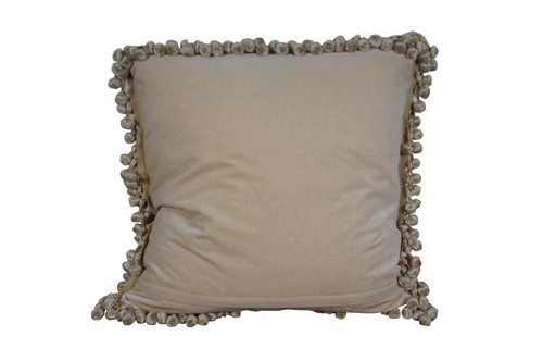 Down Filled Floral Crossed Roses Needlepoint Tassel Lumbar Throw Pillow 22" - Picture 3 of 10