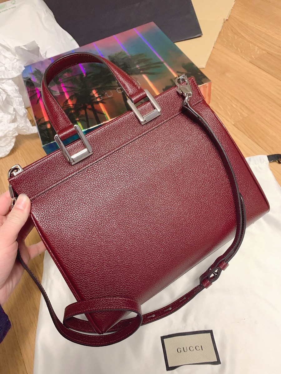 GUCCI BAG 569712 ZUMI SMALL BORDEAUX LEATHER TOP HANDLE