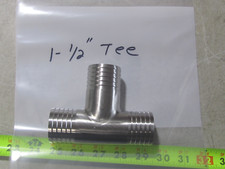 NEW 304 Stainless Steel 1-1/2" 40MM Hose Barb 3 Way Tee T Shape Barbed Fitting