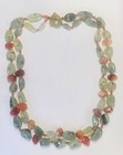 Double strand Prehnite & Fire Agate stone Necklace 24" w/ Jade toggle Clasp #163 — photo 1