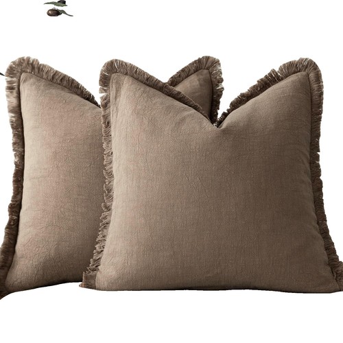 Oreiller Cachemire Rectangulaire 40 X 80 X 20 Cm Coussin Beige Et Marron 88631940