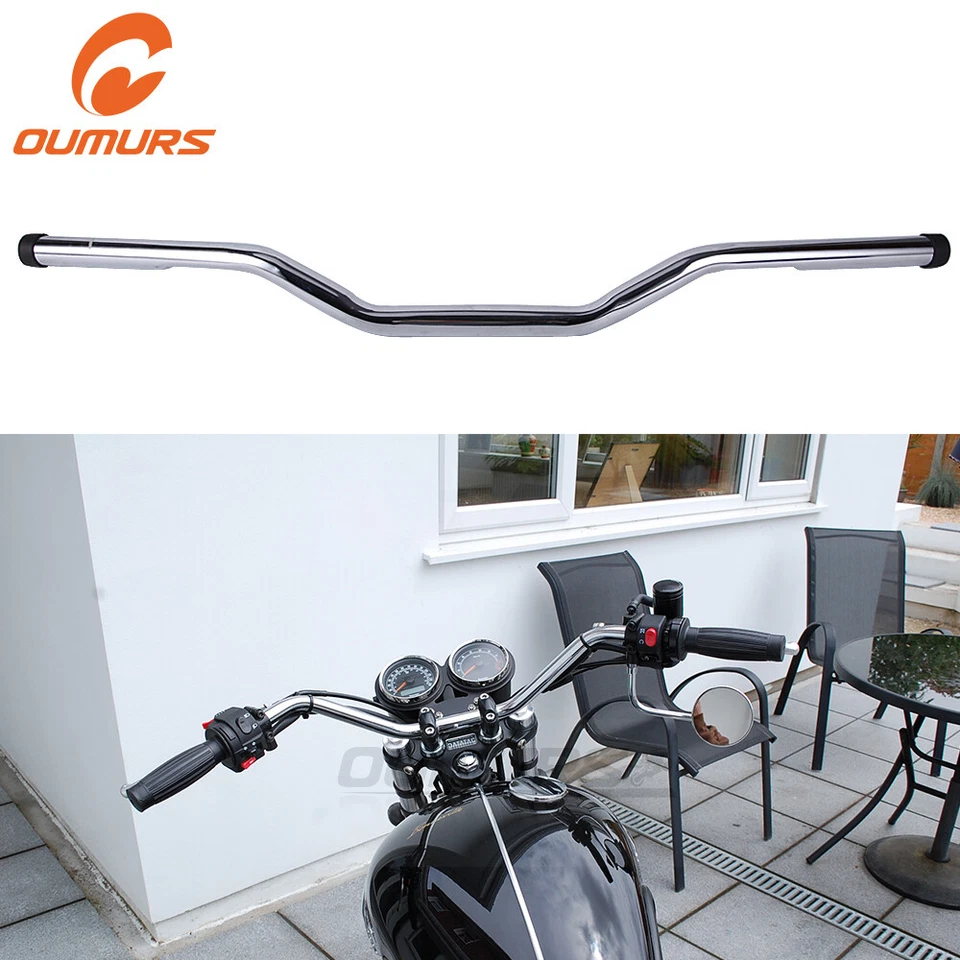 Manillar de barra de arrastre para motocicleta Harley Sportster Honda Yamaha Suzuki de 1" pulgadas Foto 2 de 4