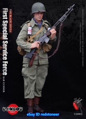 ミリタリー UJINDOU FirstSpecialServiceForce 1/6 UJINDOU 1/6 WWII US First Special Service Force BAR Gunner Figure