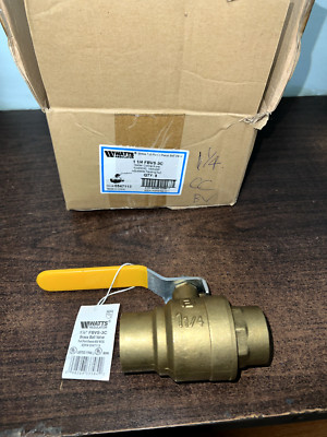 BOX OF 5 WATTS 1 1/4 FBVS-3C SOLDER BRASS FULL PORT 2 PIECE BALL VALVES B25