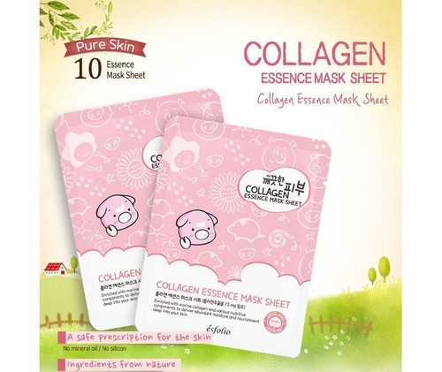 Esfolio Kollagen Essenz reine Haut Gesichtsmaske 10 Masken Blätter Hautfeuchtigkeit - Bild 2 von 13