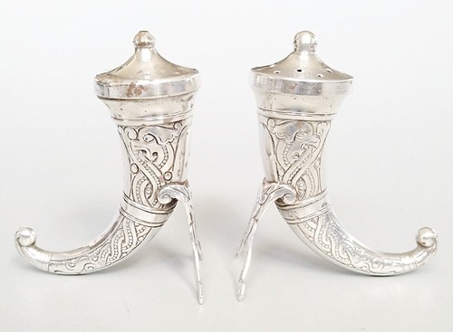Vintage 3 pc sterling silver cruet set, Theodor Olsens, Norway c. 1950s - Foto 2 di 9