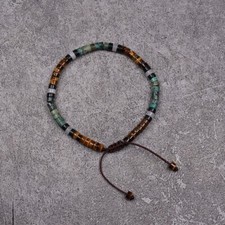 African Turquoise Tiger Eye Beads Gemstone Healing Dainty Women Men Bracelet