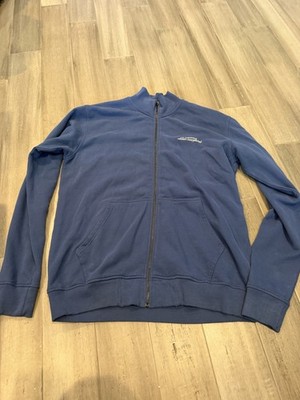 Lamborghini Mens XL Blue Track Jacket Full Zip Logo Geometric Design