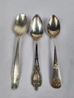 3 Vintage Sterling silver SPOONS Wallace Stradivari Lunt Monticello etched lily?