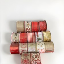 Multiple Style Christmas Wired Printed Ribbon  10 Yd  2.5  
