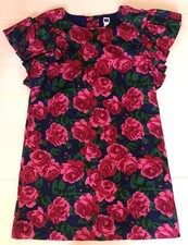 Janie  Jack Girl  s Size 8 Floral Dress , Blue , Roses, Ruffles, Cotton , A-line