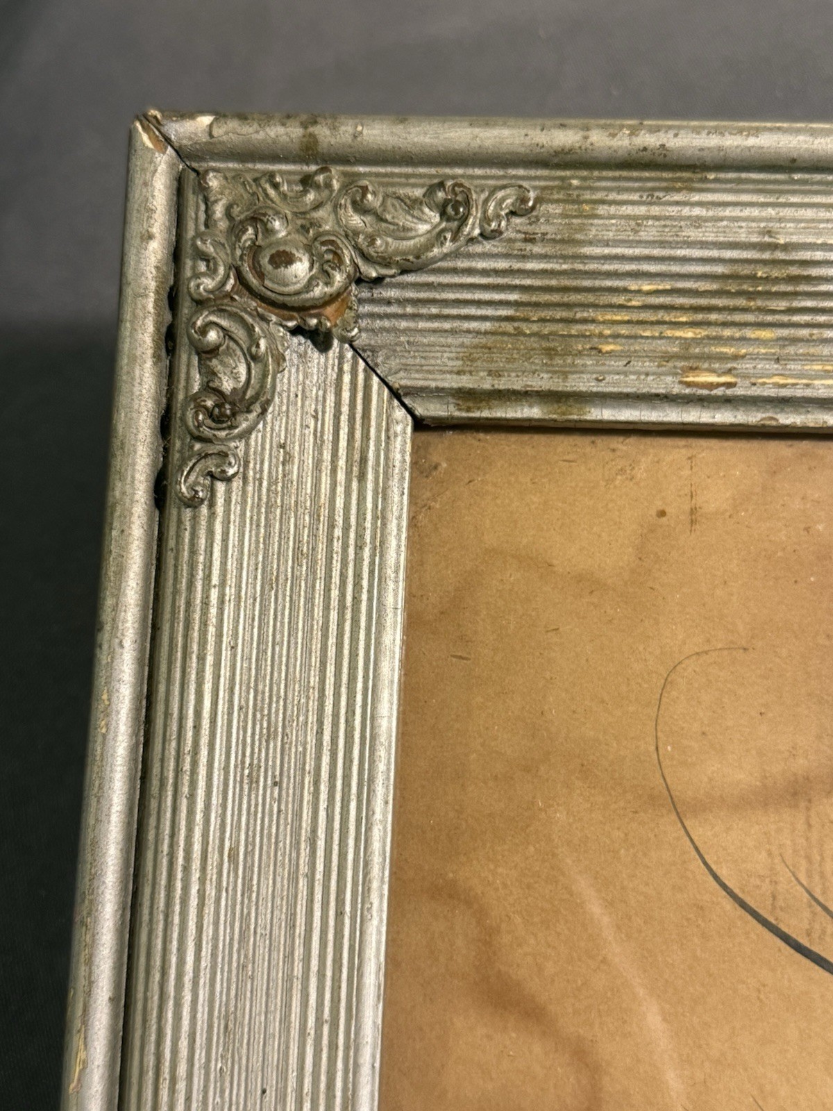 Antique Original SS Pike Calligraphy Folk Art Drawing of Bird Dove & Fruit