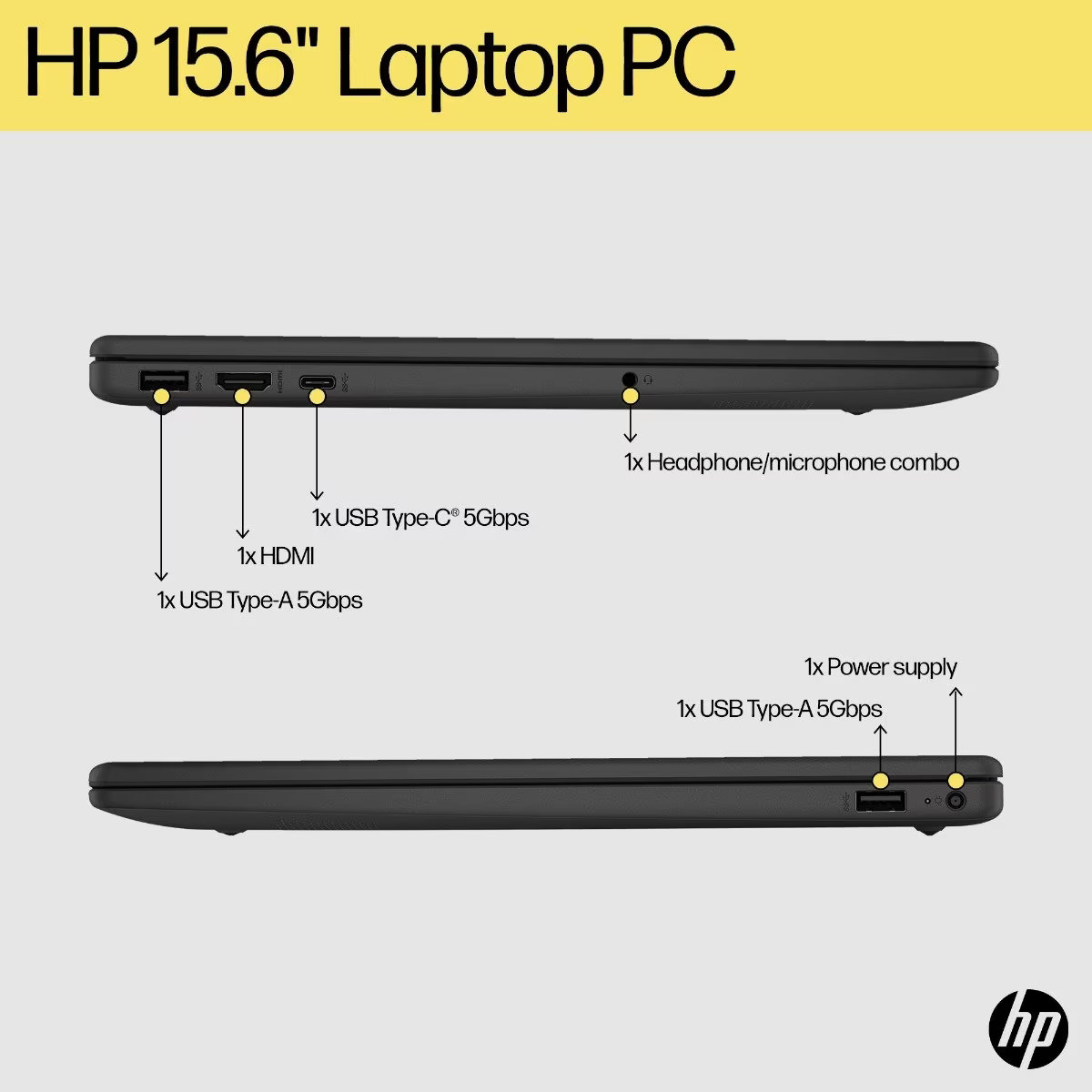 HP Laptop 15.6" FHD AMD 5 7535 32GB 256GB SSD, Jet Black — image 4