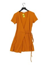 Zara Wrap Midi Dress M in Orange