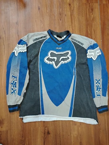 トップス 90s Fox Racing Jersey Vintage 90s Fox Racing Long Sleeve Jersey Shirt - Gem