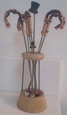 Vintage Swizzle Stick stirrer Curved Bamboo Mid Century Rare Retro Cocktail bar