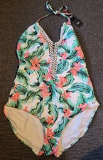 Bnwt F&F Floral Print Swimsuit Swimming Costume Size 18