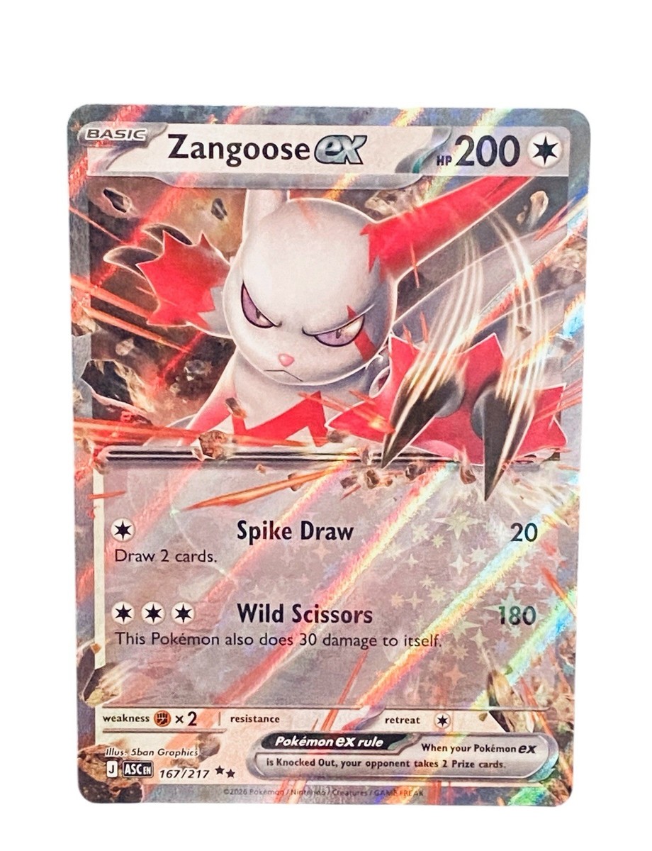 Pokemon Zangoose Ex #167/217: Ascended Heroes (Read Description