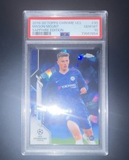 Topps 2019-20 Chrome UCL Sapphire Mason Mount #30 PSA 10 Rookie Card. rookie card picture