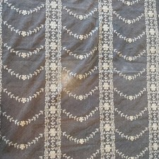 Antique French Floral Tambour Lace Table Cloth Cotton Fabric Netting 34x50