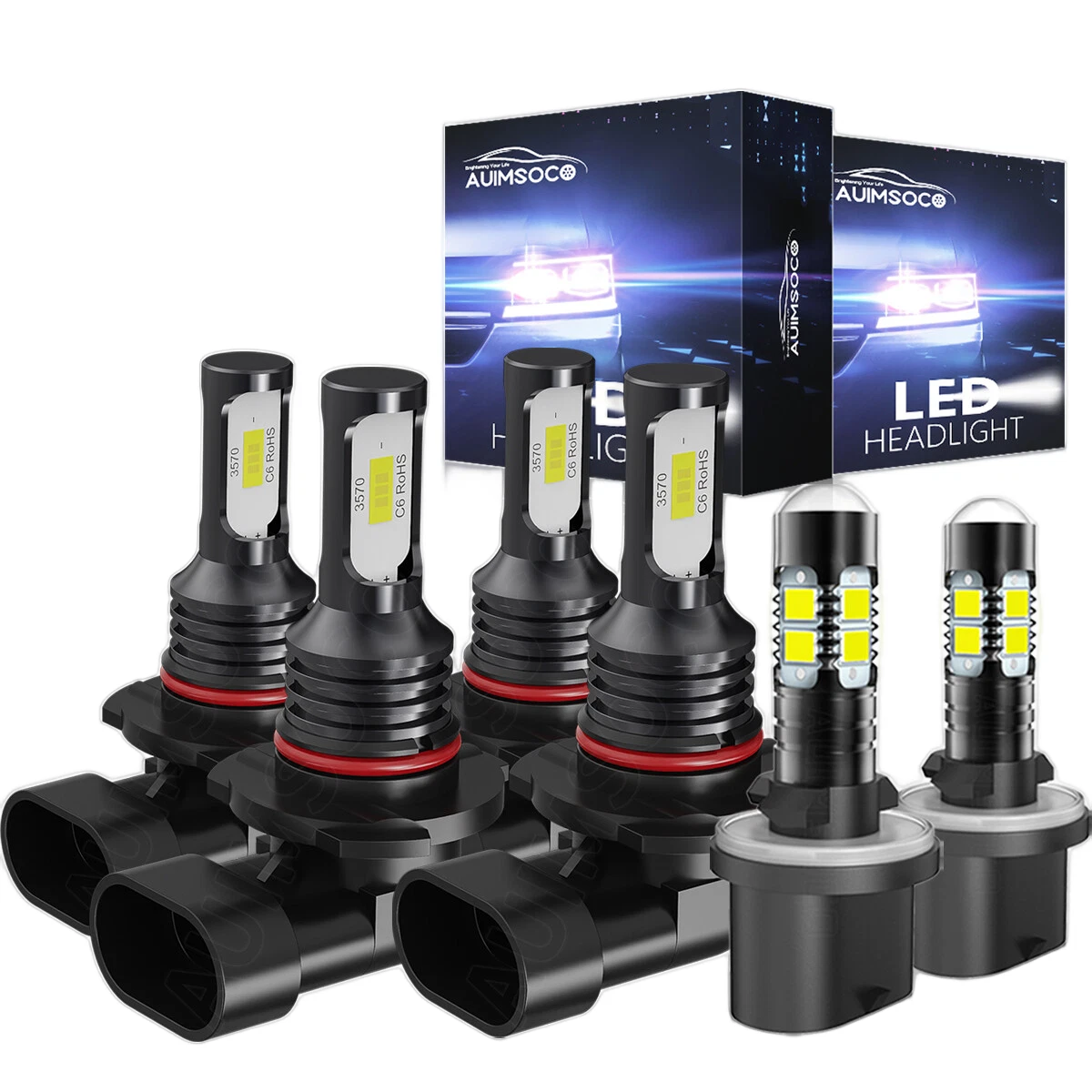 For GMC Yukon XL 1500 2500 2000-2006 LED Headlight Bulbs Hi Lo Beam Fog Lights