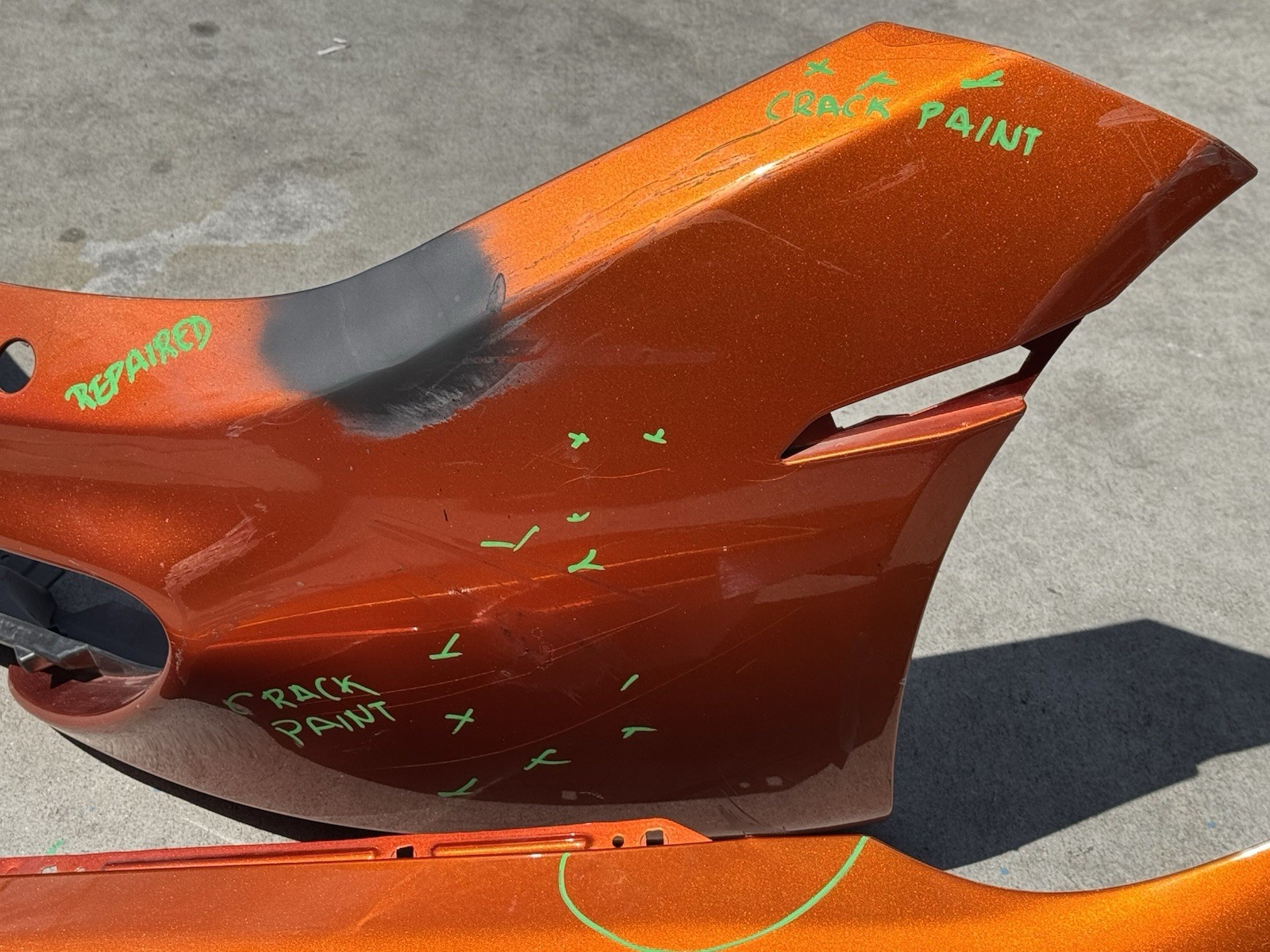 2011-2014 MCLAREN MP4-12C FRONT BUMPER COVER W/LEFT FENDER OEM USED (NO SHIPPING