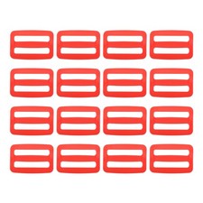 16 Pack Plastic Slide Buckle, 1 1/4" Tri-Glide Adjusters Webbing Slider, Red