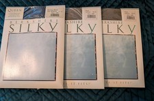 Berkshire Silky Vintage Plus Queen Petite Lot 3 Pantyhose Stockings Black Stone