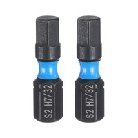 "2 StüCk H7/32 SAE Sechskant-Schraubendreher-Bit 1/4\" Schaft 1\" LäNge Magnetisch"