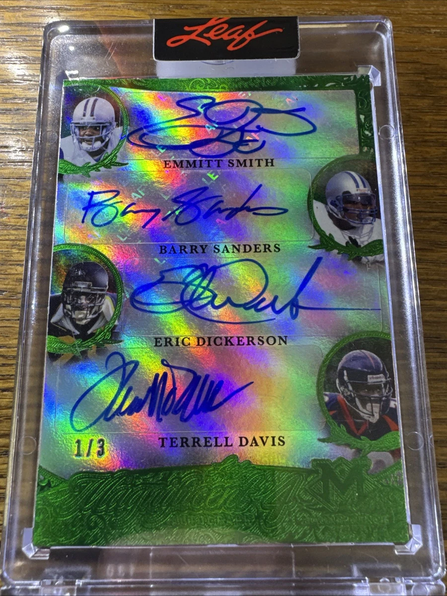 Leaf Barry Sanders Autographed Football Sports Trading Cards