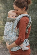 Ergo Baby Organic Cotton Petunia Pickle Bottom Baby Carrier Blue Gray Flower