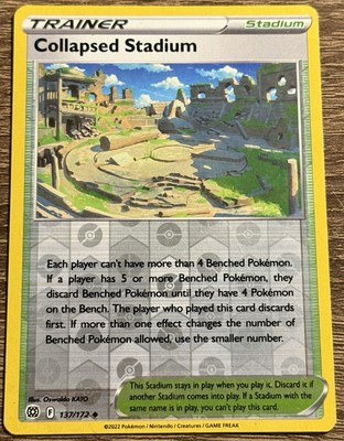 Collapsed Stadium 137/172 Reverse Holo Pokemon Brilliant Stars LP (L)