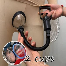 Breast Buttocks Enlarger Pump Massager Dual Cup Kits Natural Enhancement Vacuum