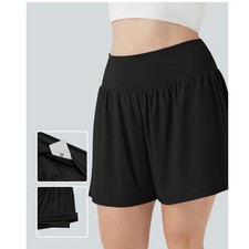 New Halara 2X SoftlyZero  Airy Super High Waisted 2-in-1 Shorts with pocket