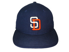 Vtg 90s SAN DIEGO PADRES New Era Blue MLB BASEBALL HAT Team Fan Fitted Cap Sz 7