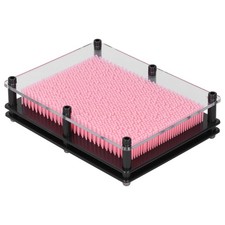 (Pink)Faceuer Plastic Pin Art Board 3D Pin Art Toy Dimensional Pin Art Board