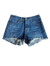 Levi's 501 Dark Wash Denim Jean Shorts Cutoff Casual Daisy Dukes Size 25 Women's