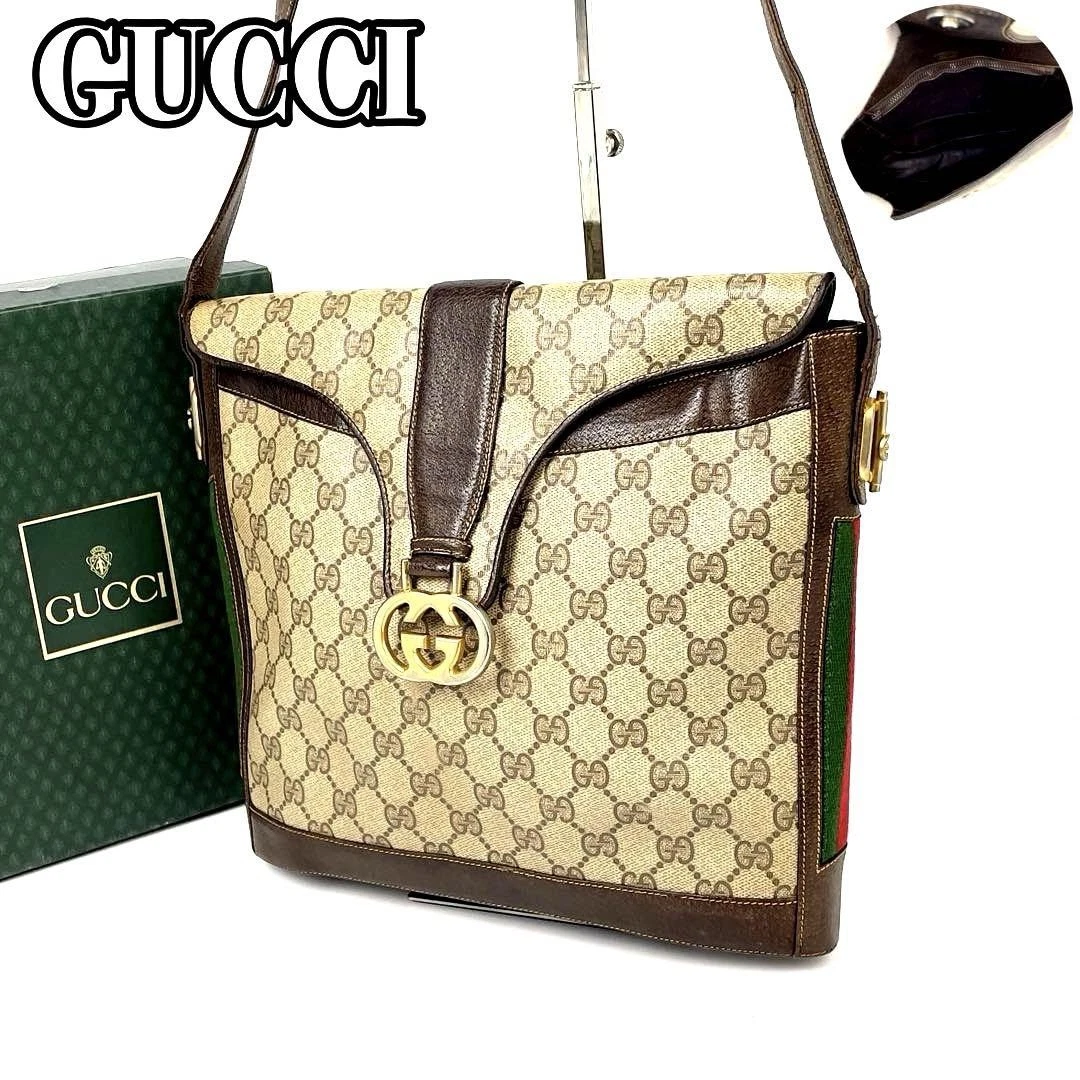 Sac à bandoulière Gucci Gg Supreme ligne sherry pvc cuir sac à main créateur