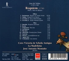 NEBRA / CORO VICTORIA / MONTANO - REQUIEM (1758) NEW CD