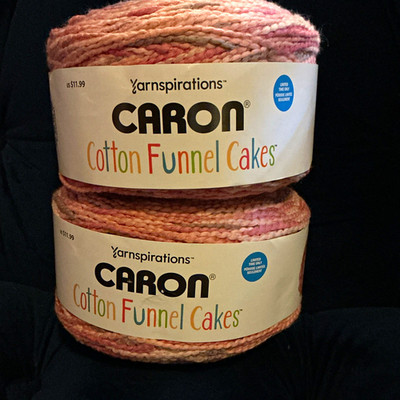 Caron Cotton Funnel Cakes 100% Cotton 4 Worsted Self-Striping Cake Lot 2