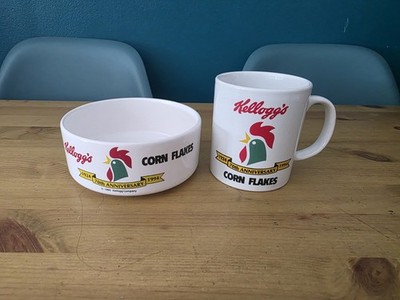 Sammlerstück Kellogg's Corn Flakes 70th Anniversary Müslischale & Becher Set